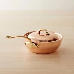 Mauviel Copper Curved Splayed Sauté Pan, 1.6 L