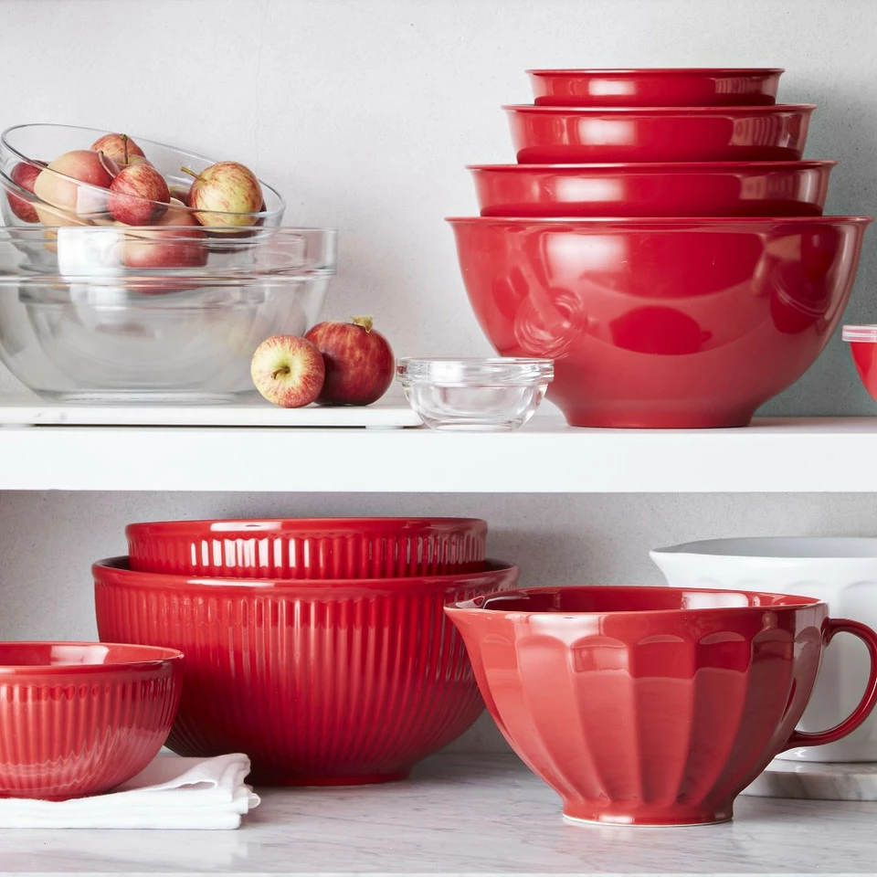 Melamine Mixing Bowls with Lid, Set of 6, Red - Image 10