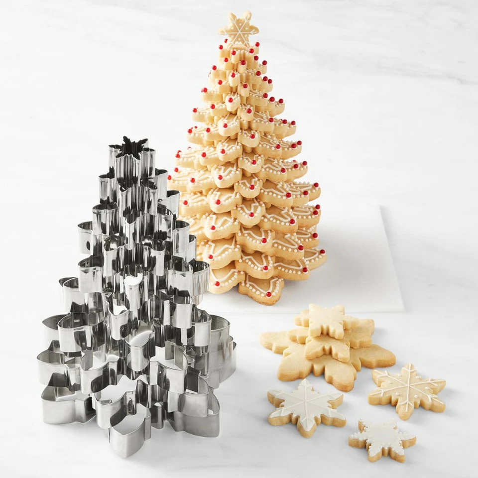 Williams Sonoma Snowflake Kransekake Cookie Cutters 10-Piece Set