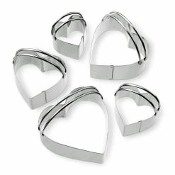 Stainless Steel Heart Biscuit 5-Piece Cookie Cutter Set