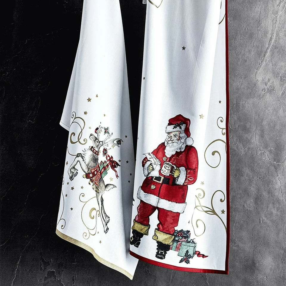 Twas the Night Santa Tea Towels, Set of 2, White - Image 6