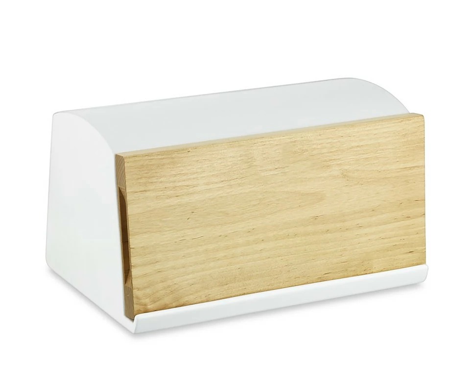 Williams Sonoma Ceramic & Wood Bread Box - Image 2