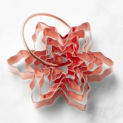 Williams Sonoma Copper Snowflake Cookie Cutters on Ring, Set of 5